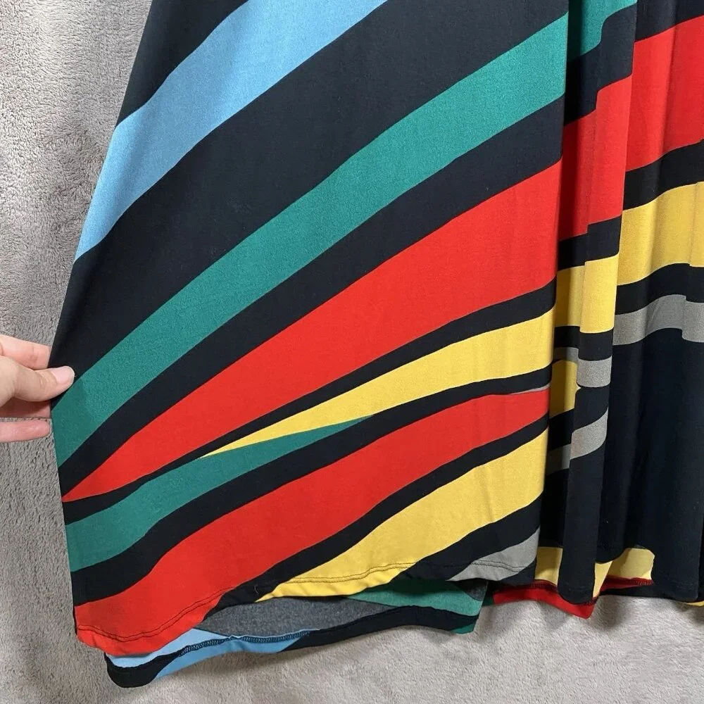 Vintage Y2K Wet Seal Maxi Dress Size L Retro Colorful Halter Tie Stretch V Neck - Picture 7 of 16